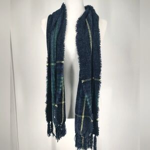 Charter Club Unisex Fringe Blue Green Scarf One Size